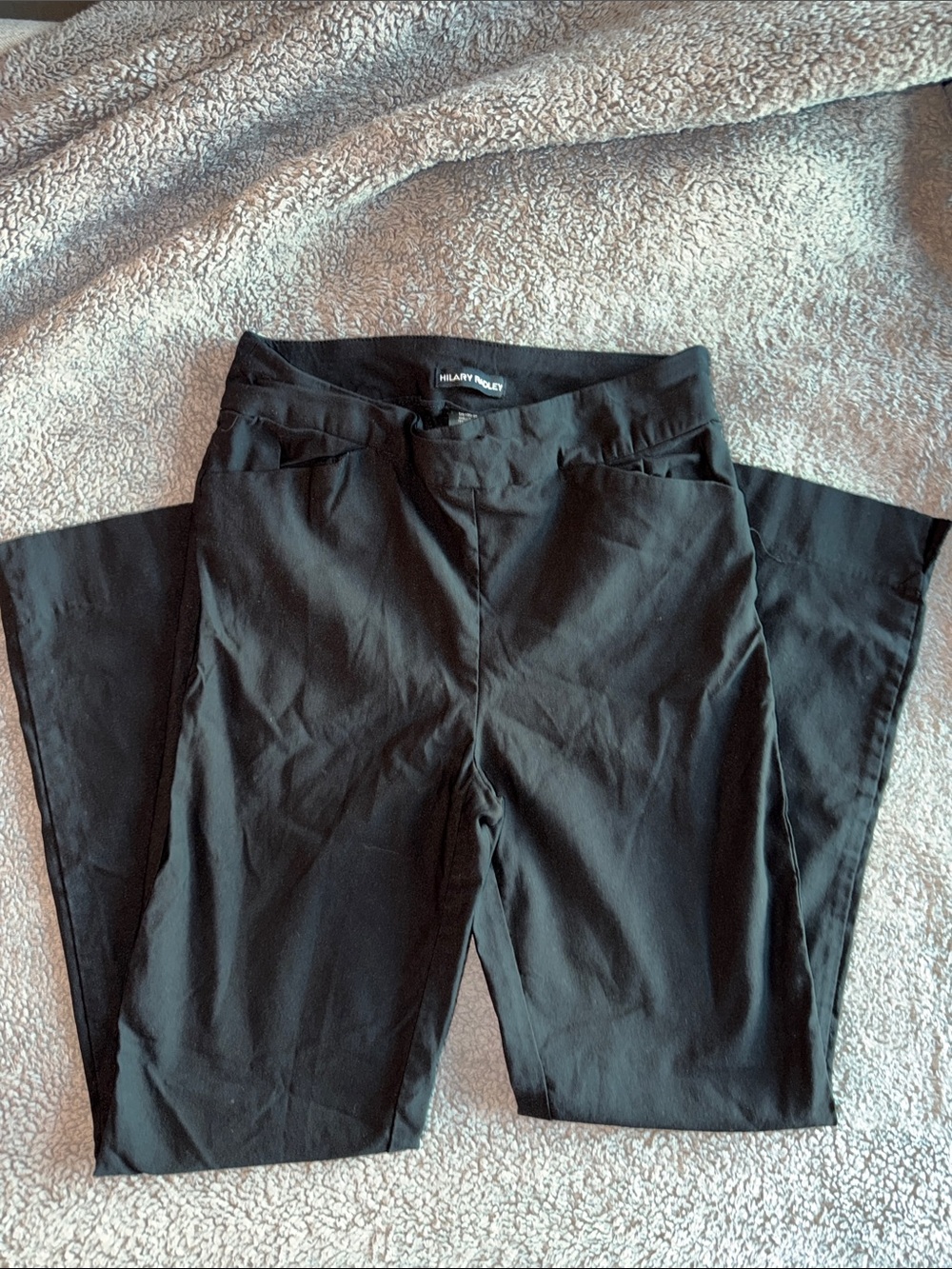 Hilary Radley Black Pull-On Straight-Leg Pants